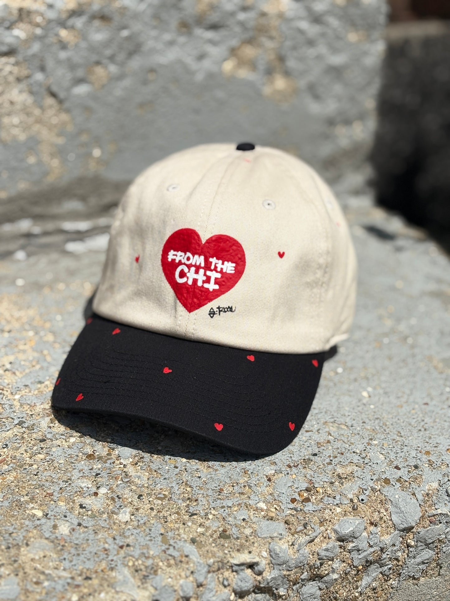 From The Chi Hand Painted Strap Back Adjustable Hat
