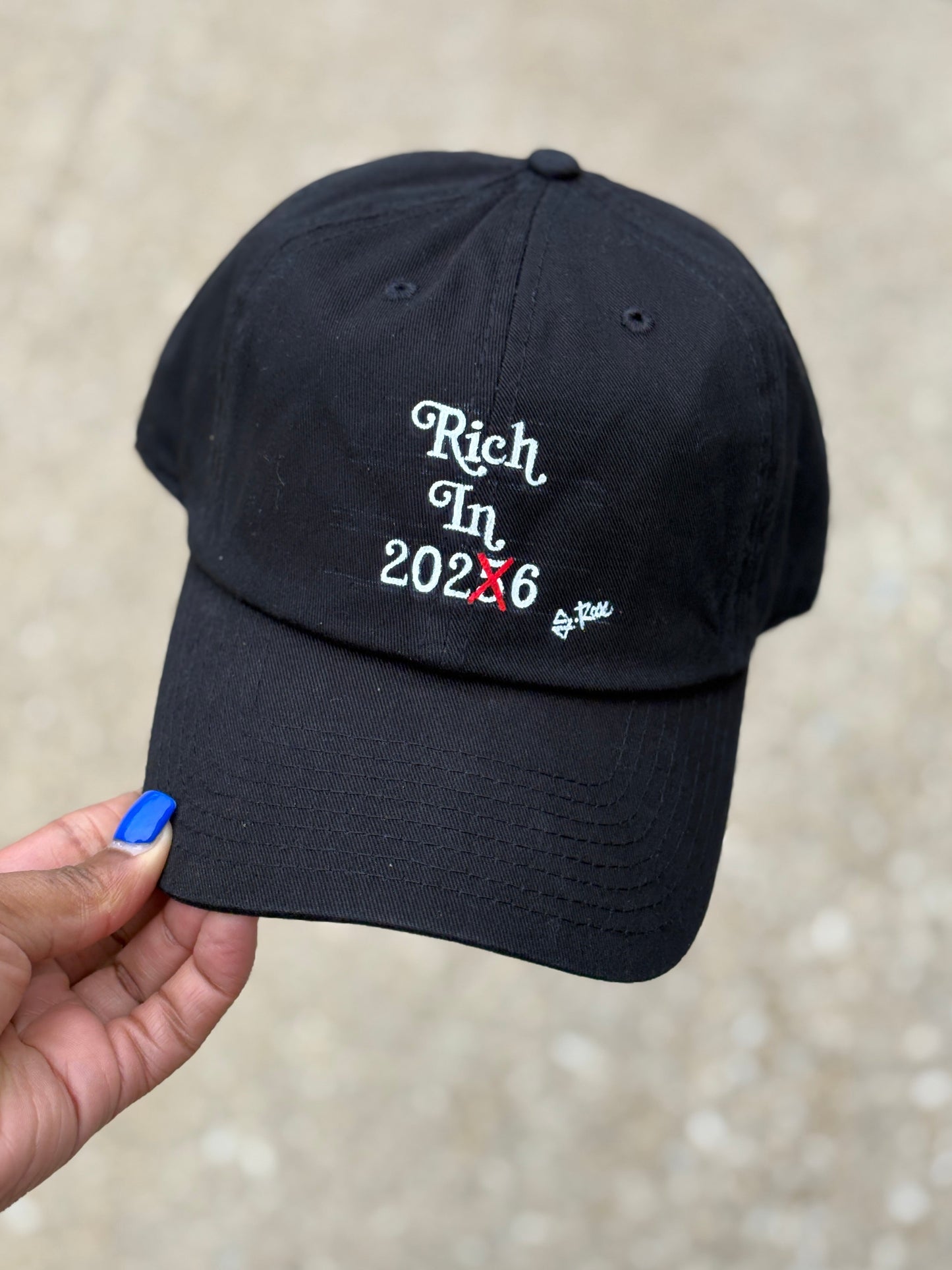 Rich in 2026 Hand Painted Strap Back Adjustable Hat