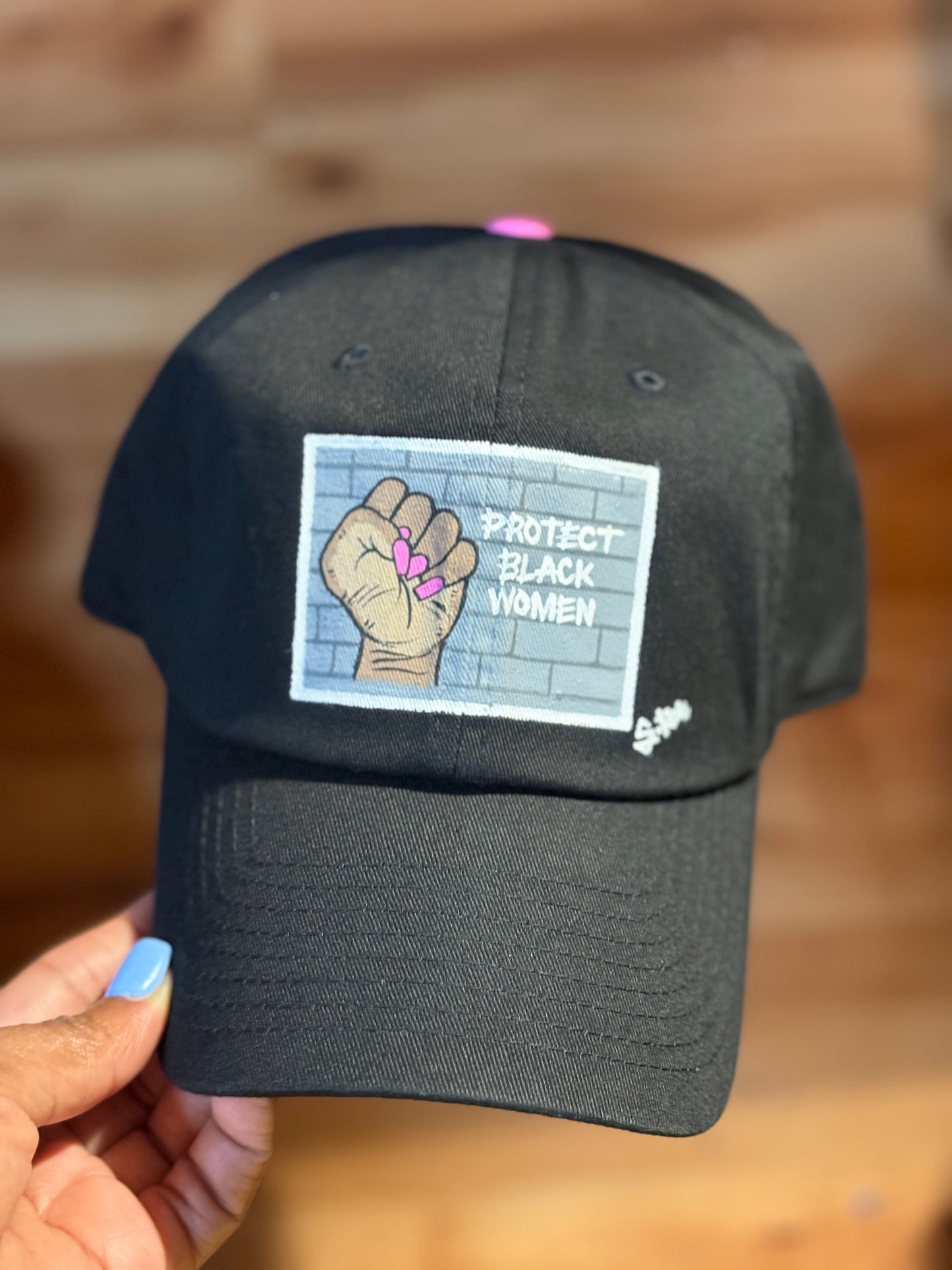 "Protect Black Women" Hand Painted Strap back adjustable hat