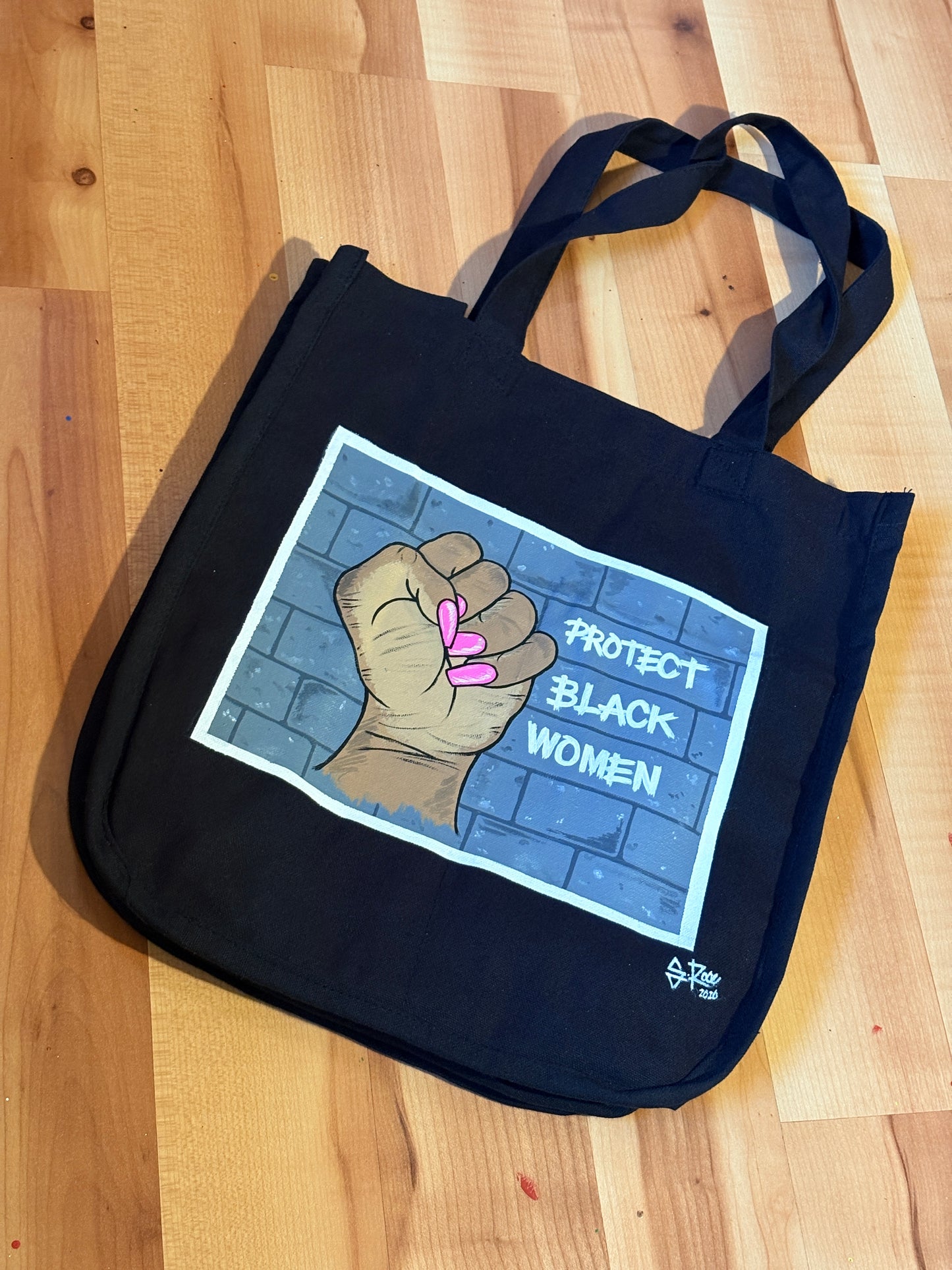 Protect Black Women Hand Painted Bag