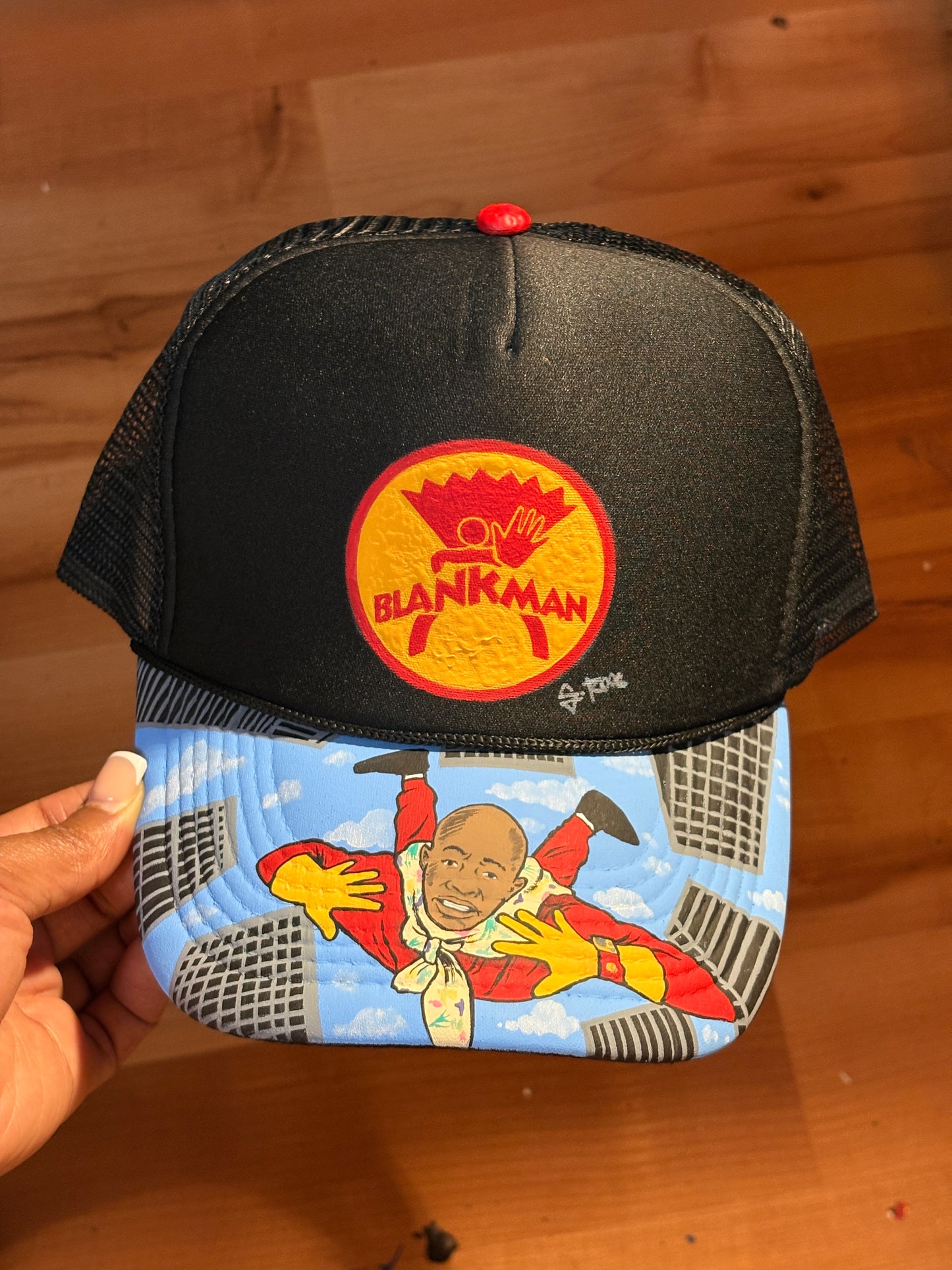 Blank Man Hand Painted Trucker