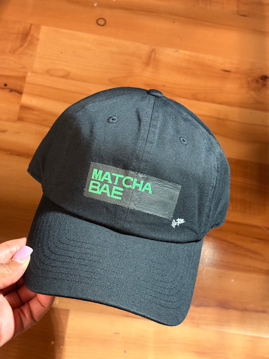 Matcha Bae Hand Painted Strap Back Hat
