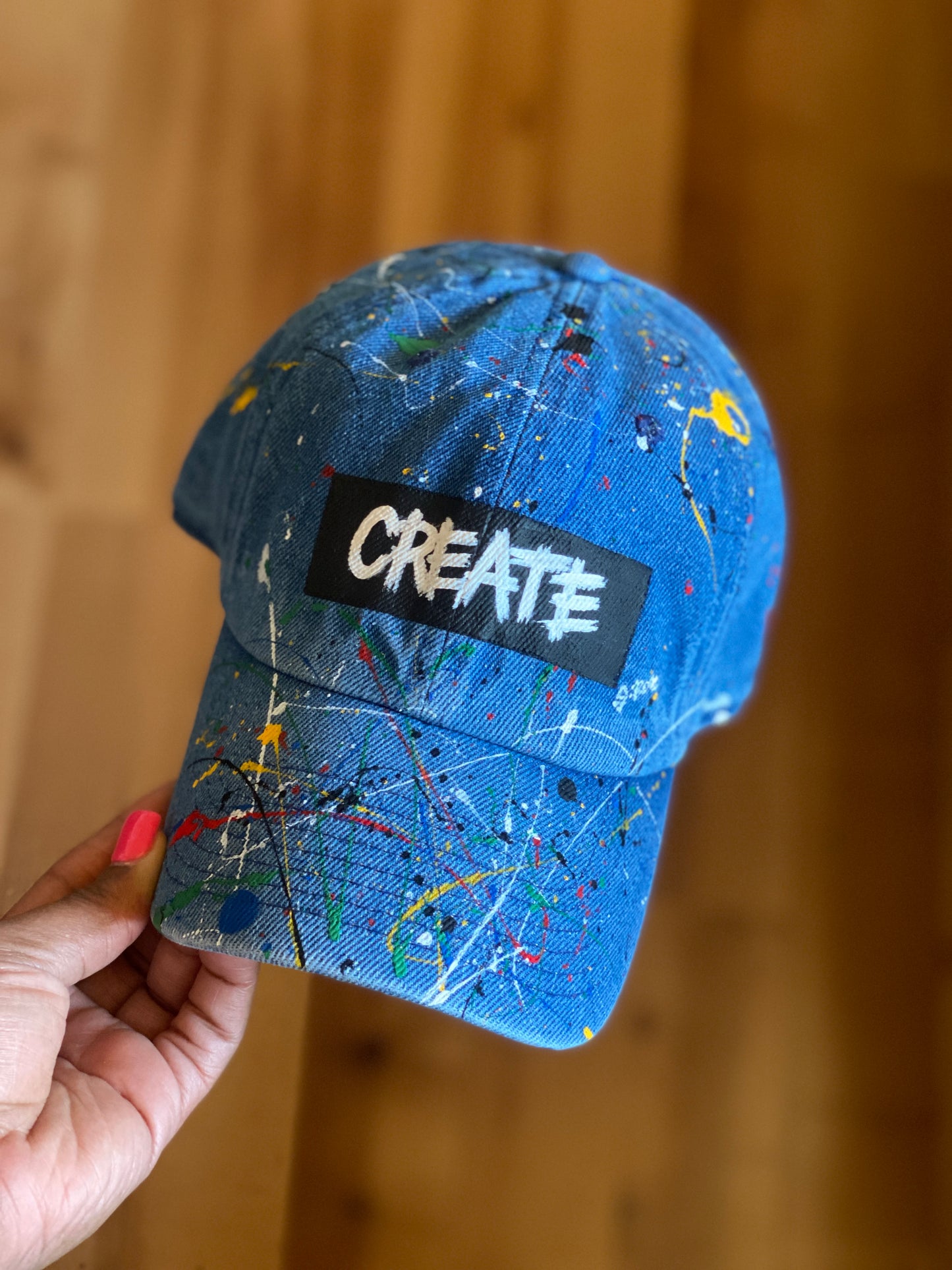 Create Splash Hand Painted Strap Back Adjustable Hat