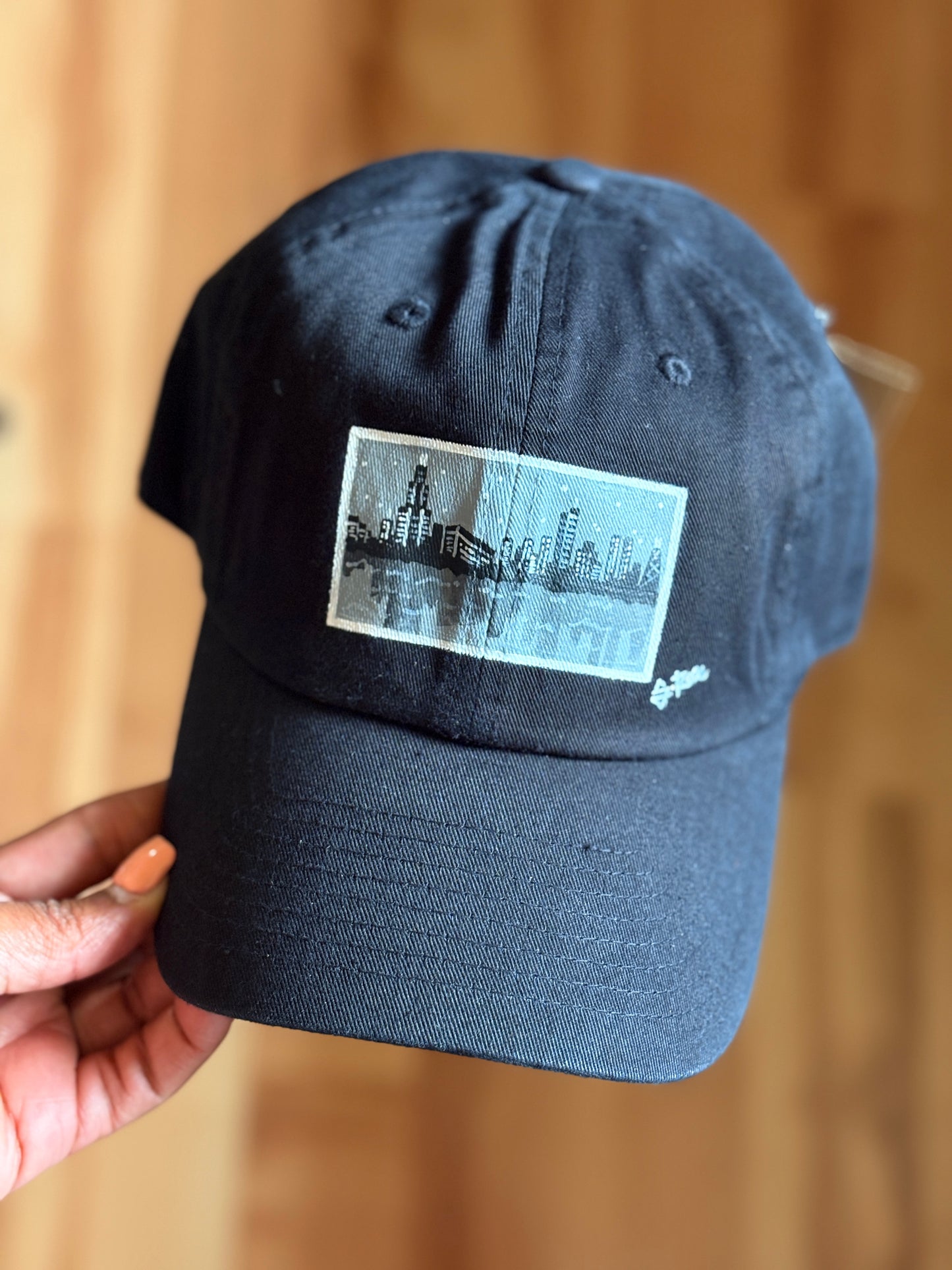 Chicago Skyline Hand Painted Strap back Hat