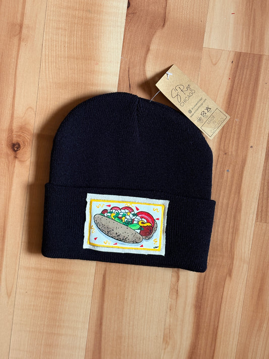 Chicago Hotdog Patch Knit Hat