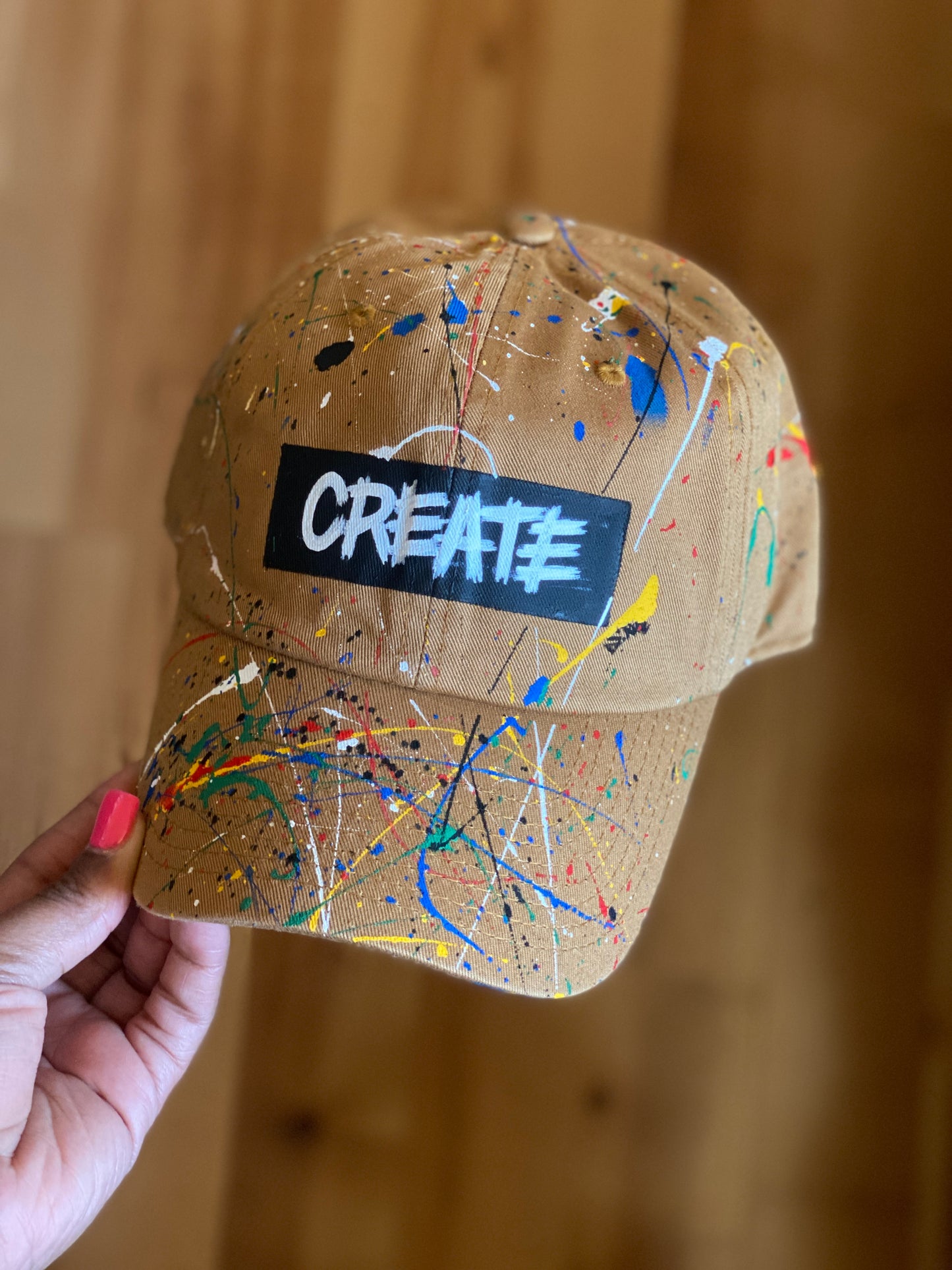 Create Splash Hand Painted Strap Back Adjustable Hat