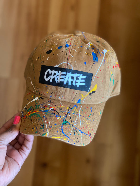 Create Splash Hand Painted Strap Back Adjustable Hat