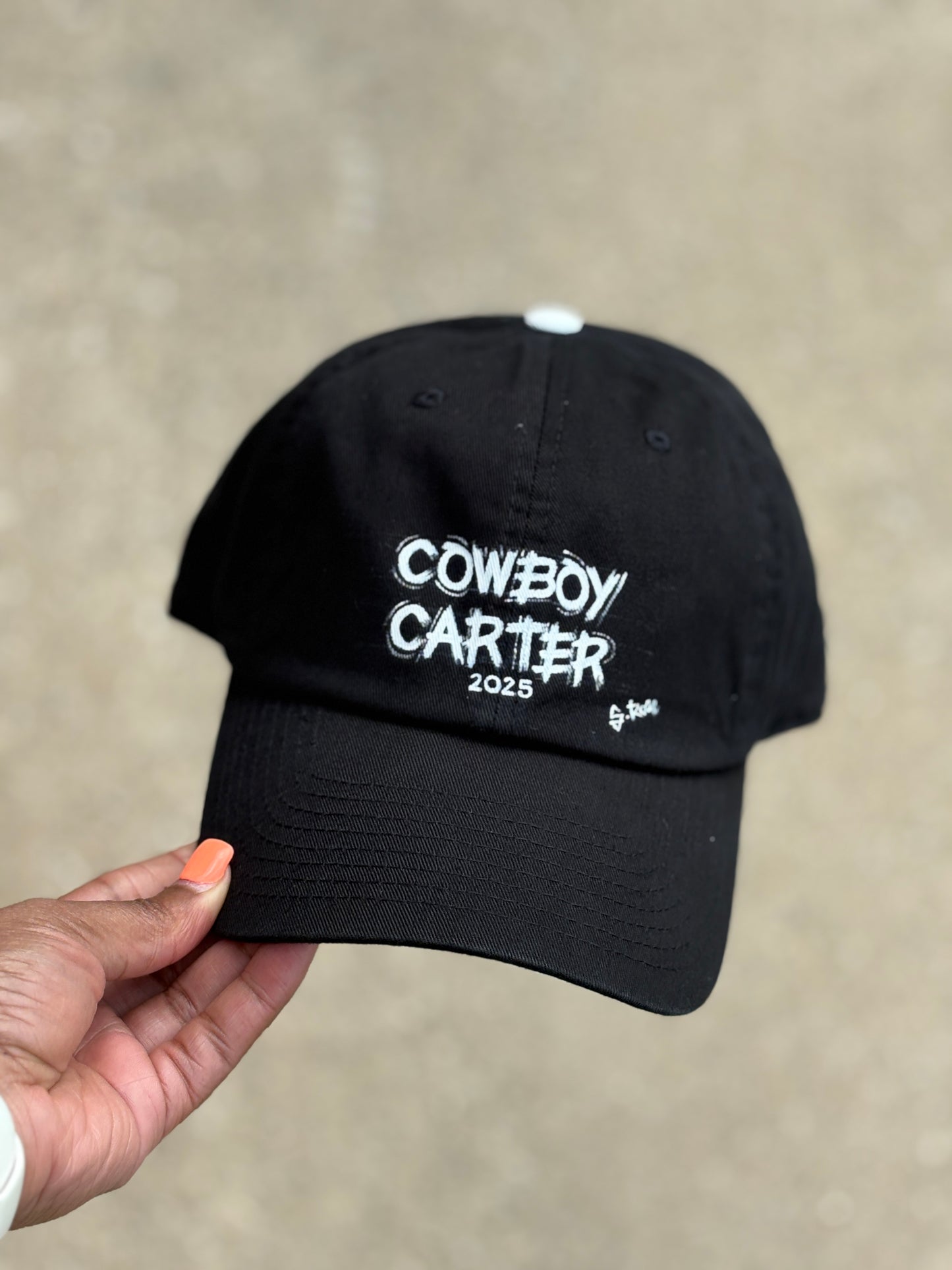 “Cowboy Carter Tour 2025” Hand Painted Strap Back Adjustable Hat
