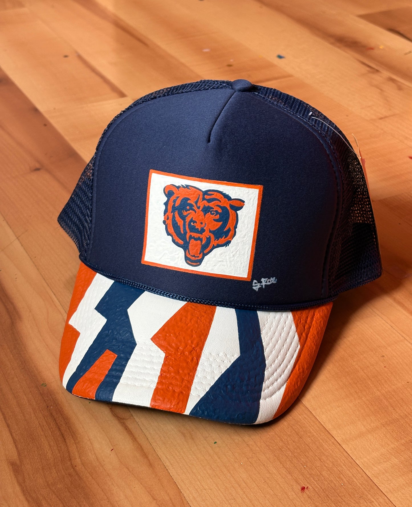 Bears Abstract Navy Trucker