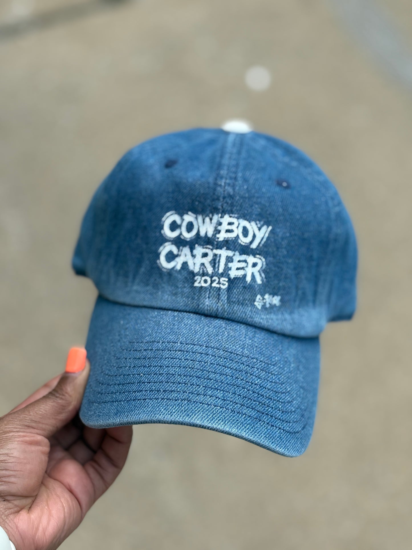 “Cowboy Carter Tour 2025” Hand Painted Strap Back Adjustable Hat