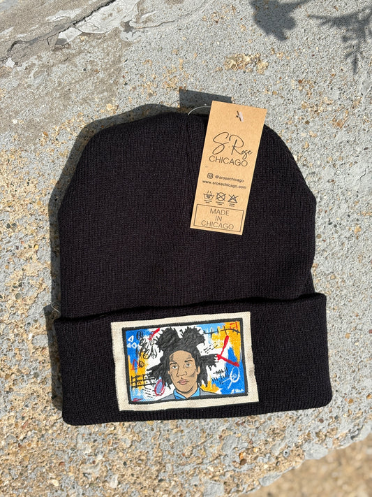 Basquiat Portrait Hand Painted Knit Hat