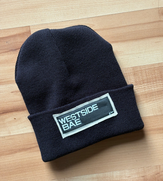Westside Bae Hand Painted Patch Knit Hat (black)