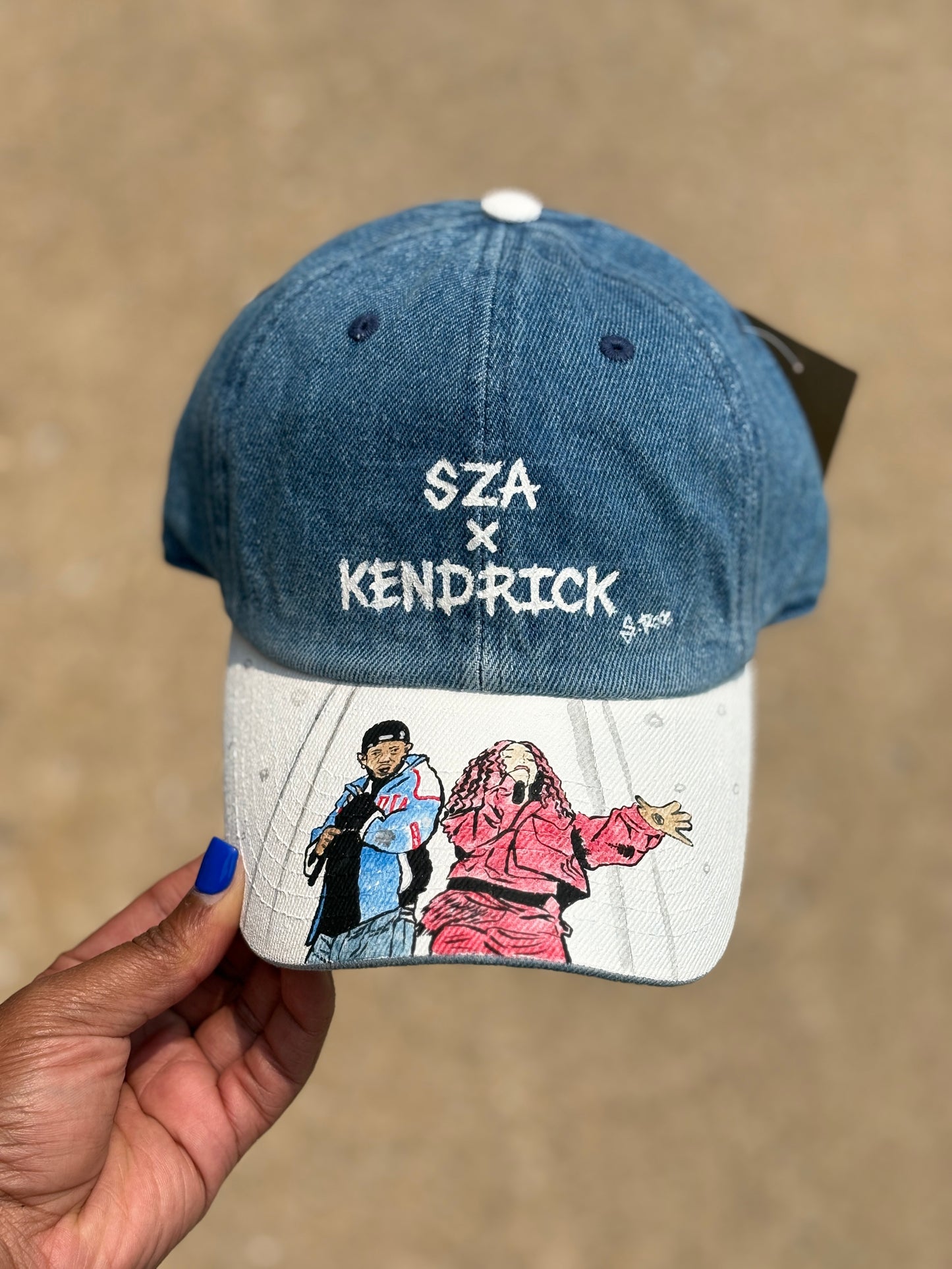 SZA X Kendrick Denim Strap Back Adjustable Hat