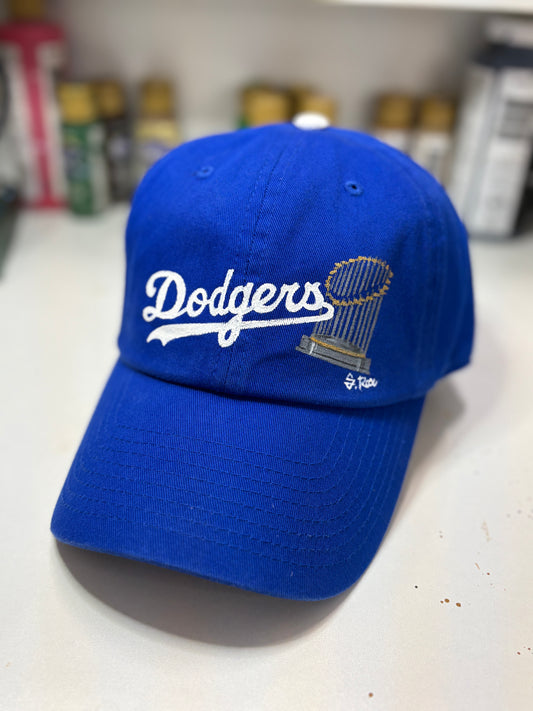 Dodgers Trophy Hand Painted Strap Back Adjustable Hat