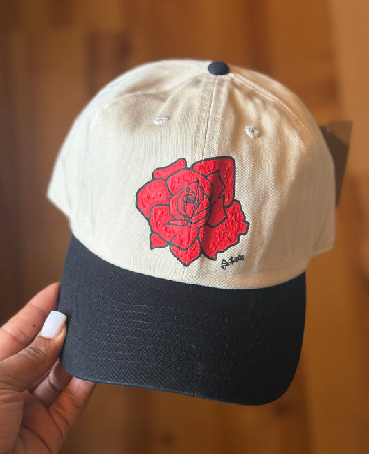 Rose Tan/black Hand painted strap back