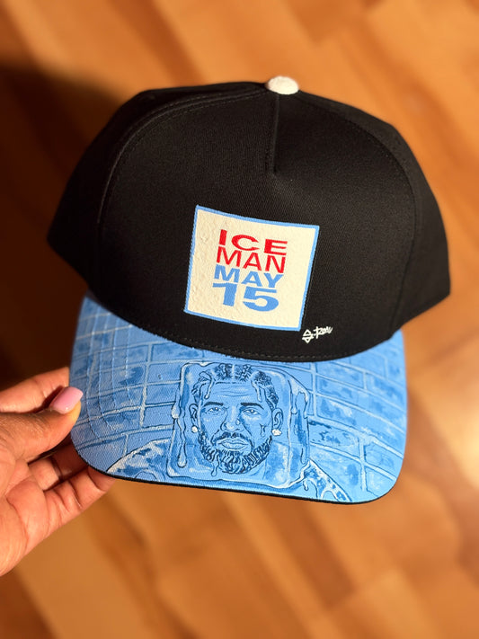 Ice Man Drake Hand Painted Snap Back