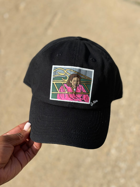 Damn Gina Hand Painted Strap Back Adjustable Hat