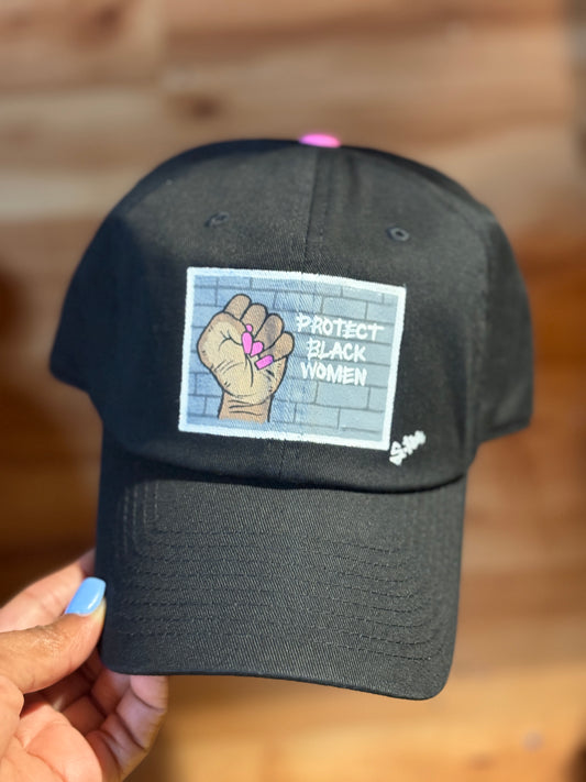 "Protect Black Women" Hand Painted Strap back adjustable hat
