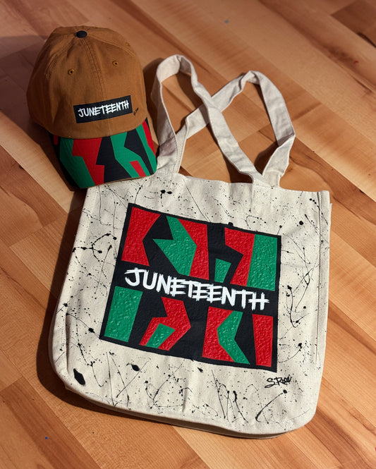 Juneteenth Hand Painted Canvas Bag