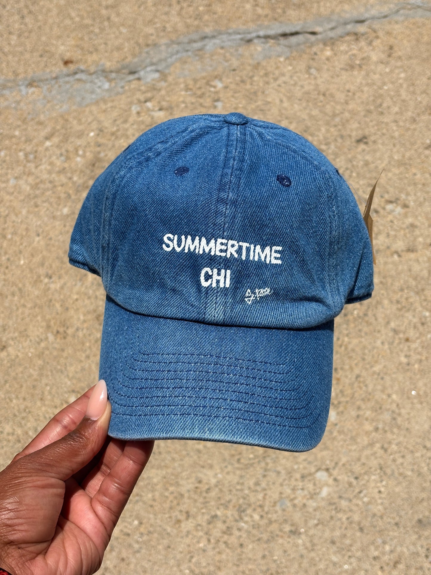 Summertime Chi Hand Painted Strap Back Adjustable Hat