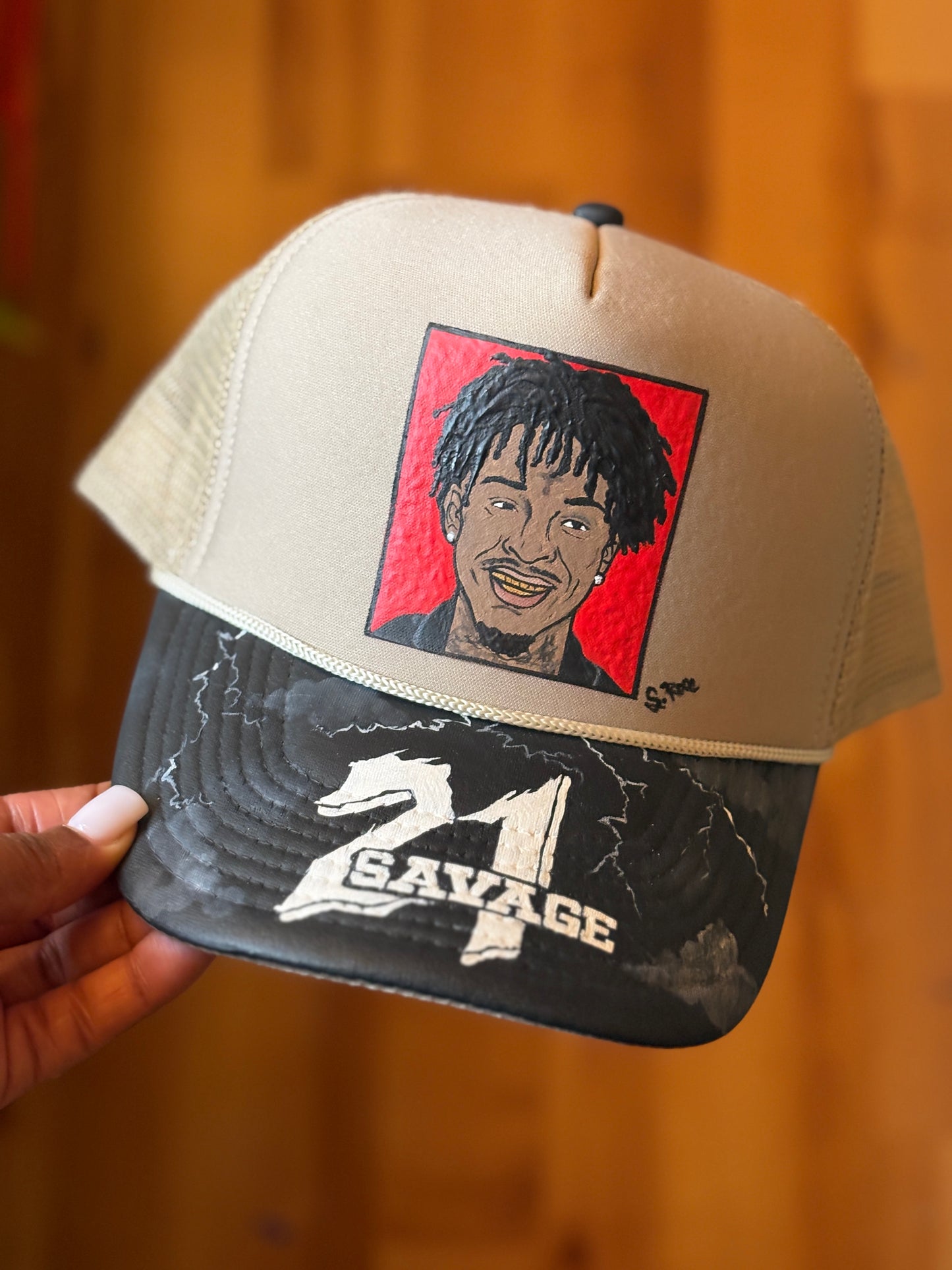 21 Savage Hand Painted Trucker