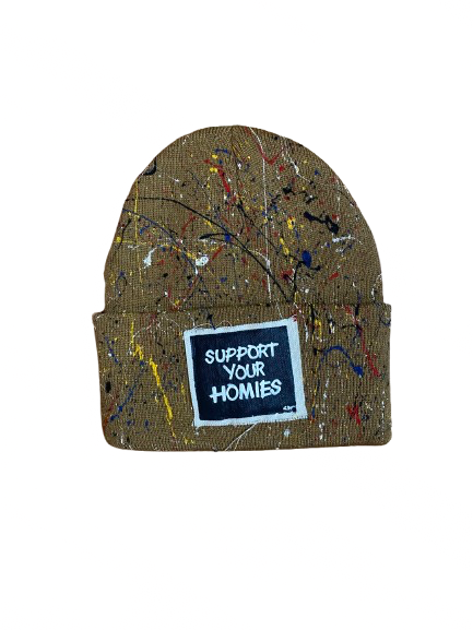 “Support Your Homies” Hand painted patch color splash