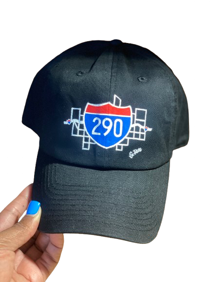 “290 Expressway” Hand Painted Strap back adjustable hat