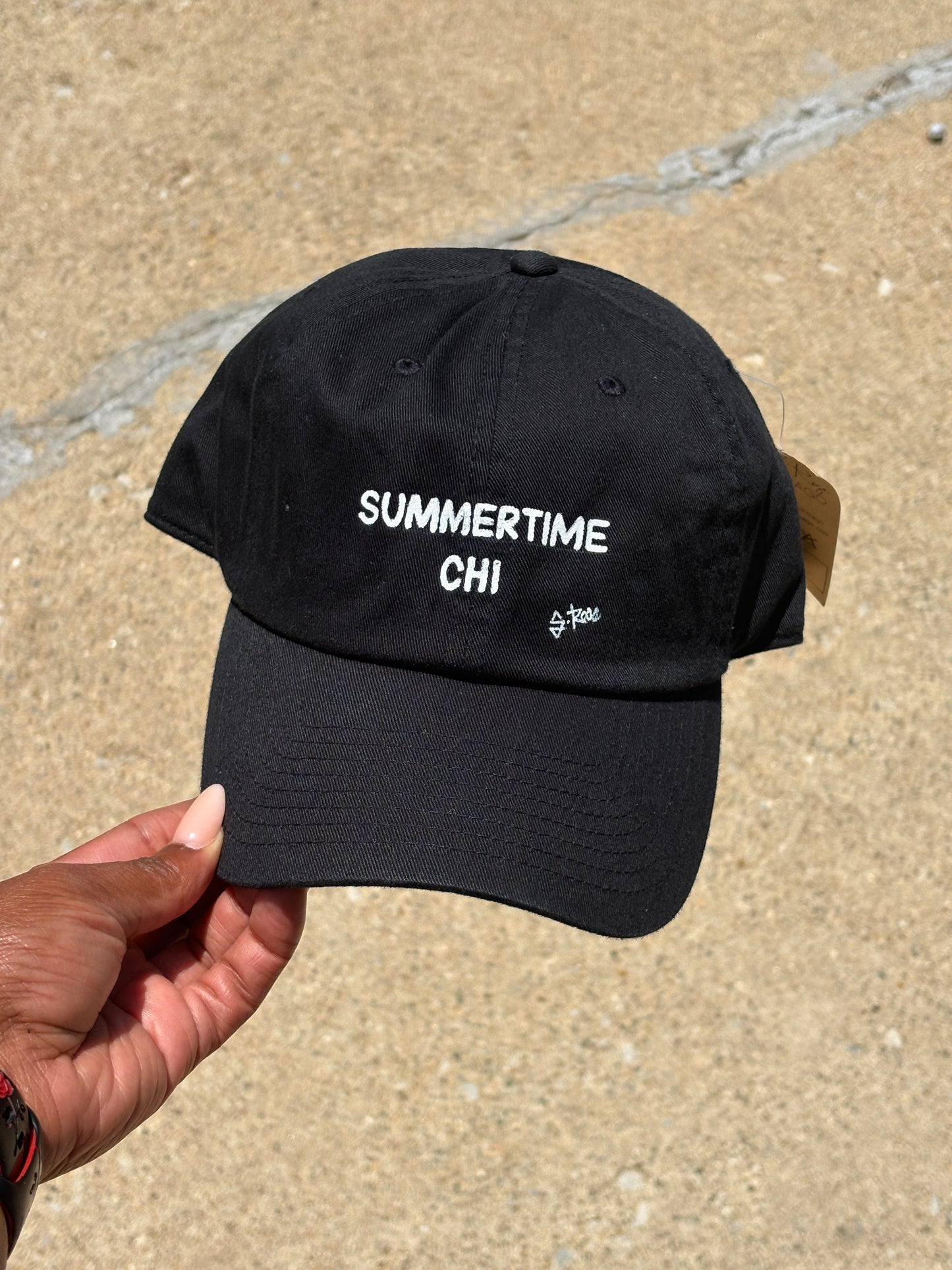 Summertime Chi Hand Painted Strap Back Adjustable Hat