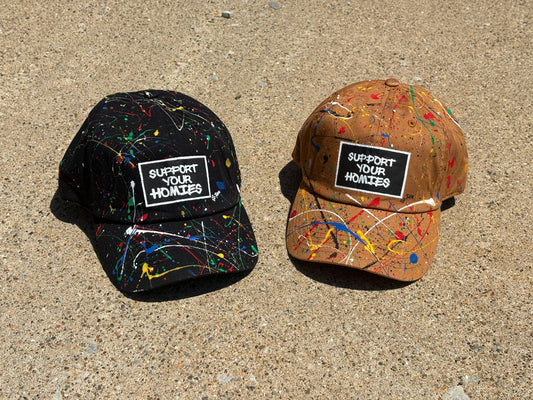 Support Your Homies Color Splash Hand Painted Strap Back Hat