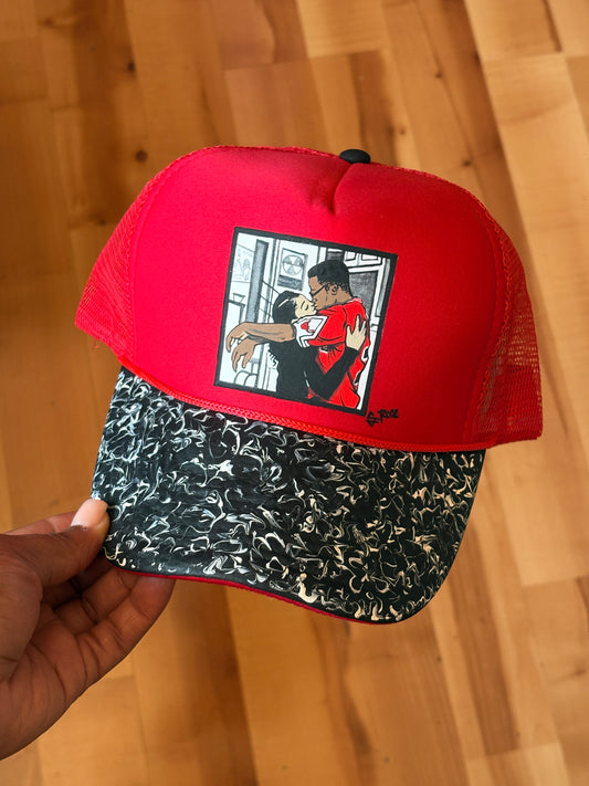 Whitley and Dwayne Hand Painted Trucker